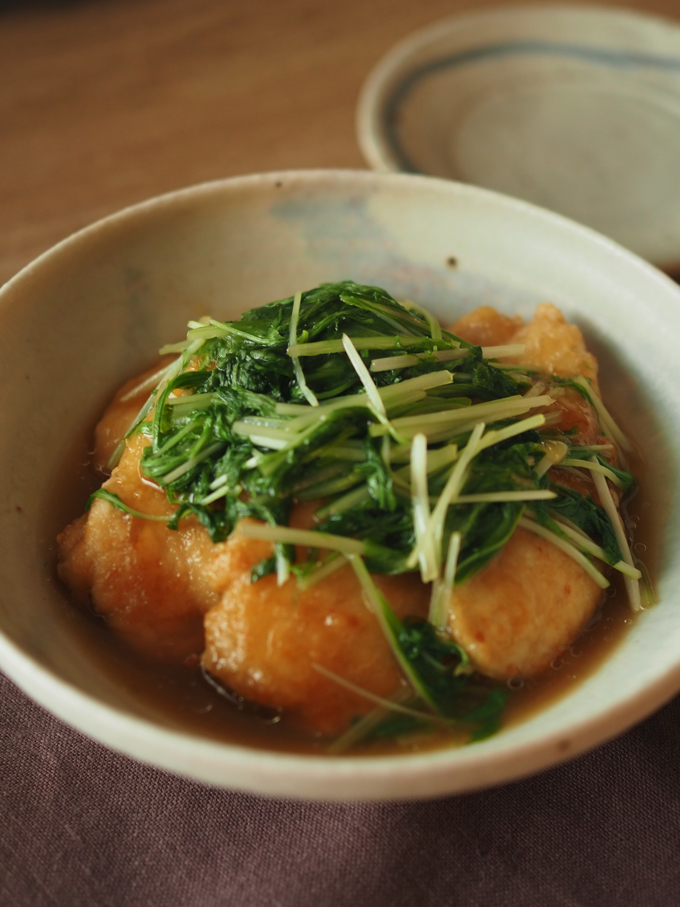 鶏と水菜の生姜あんかけ