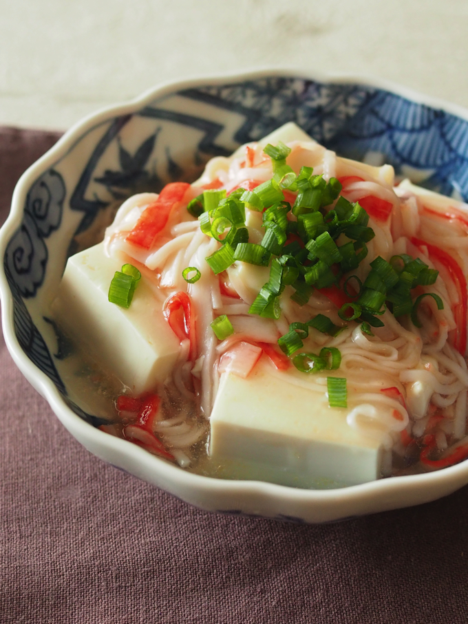 豆腐のかにかまぼこあんかけ