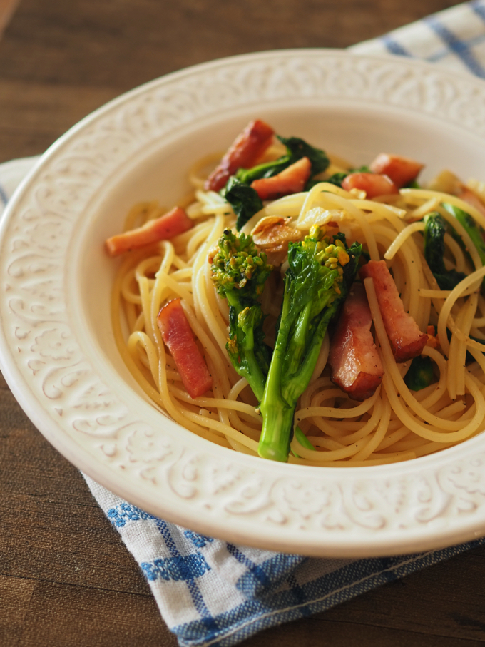 菜の花とベーコンのパスタ