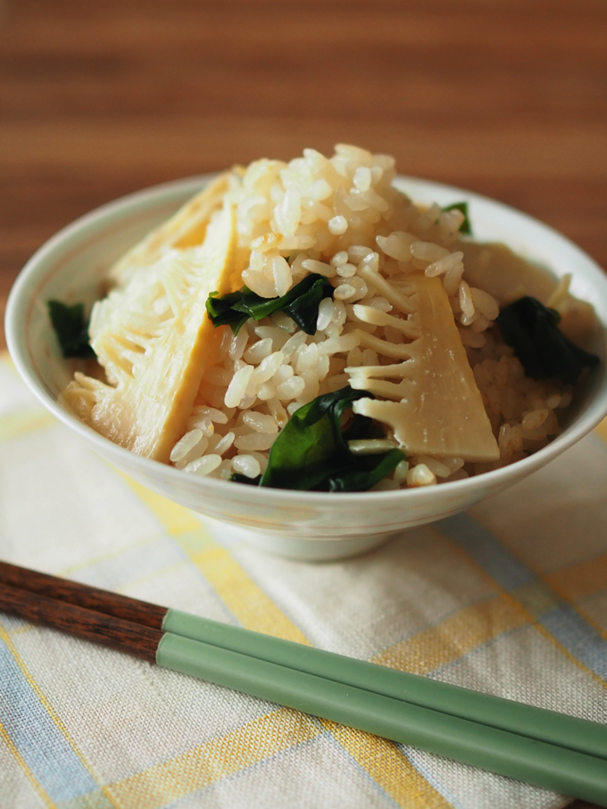 たけのことわかめの炊き込みご飯