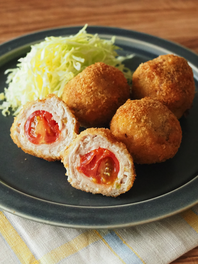 豚とミニトマトのひと口とんかつ