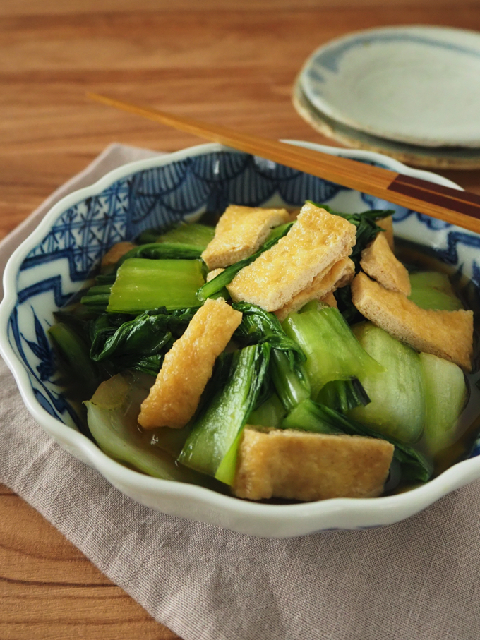 青梗菜と油揚げの煮浸し