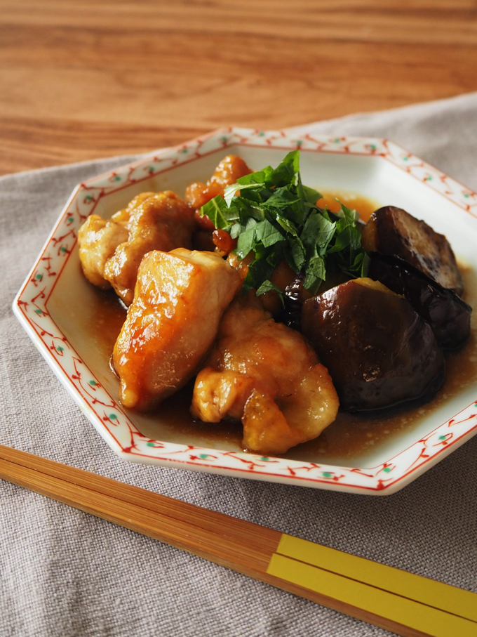 鶏ももとなすのポン酢煮