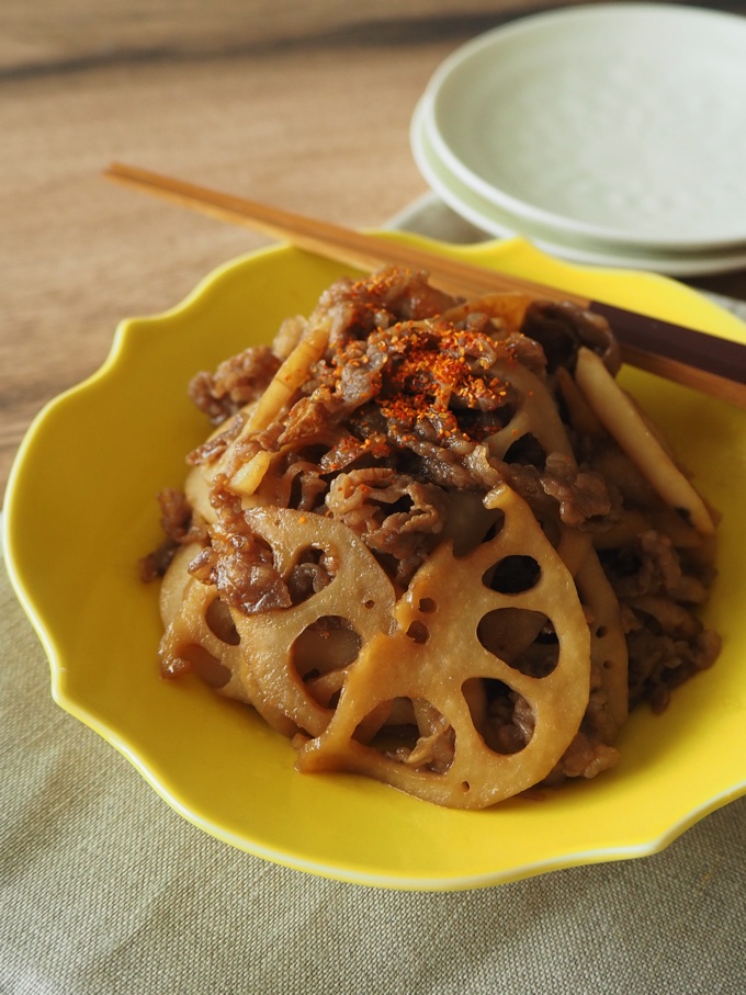 牛肉れんこんの甘辛炒め煮