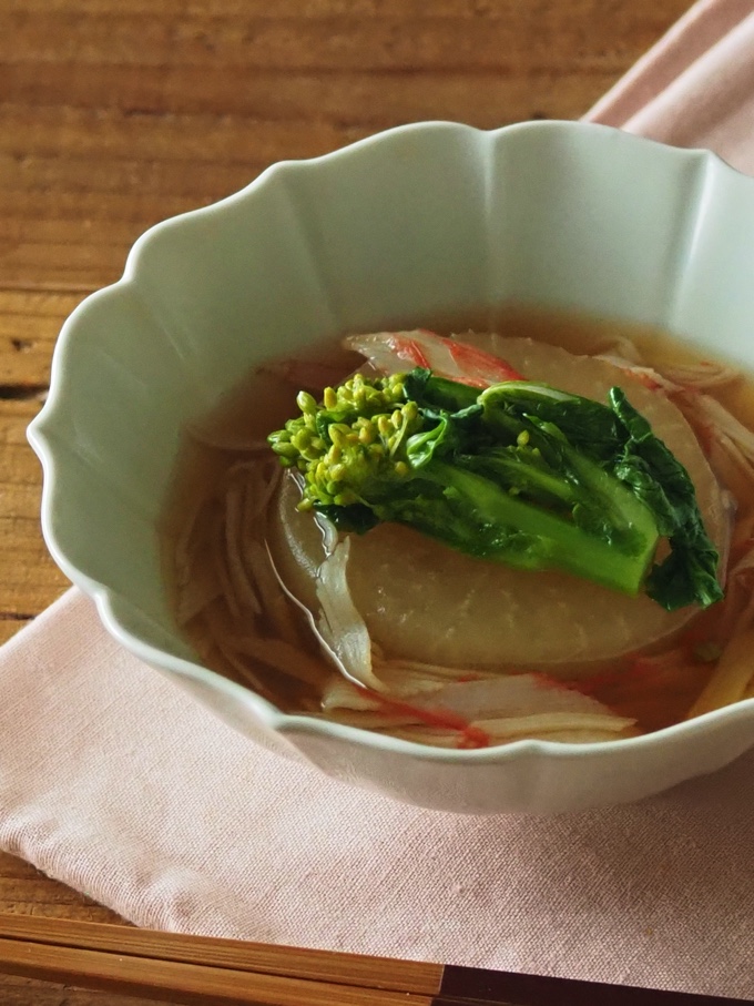 ほっくり大根の菜の花あんかけ