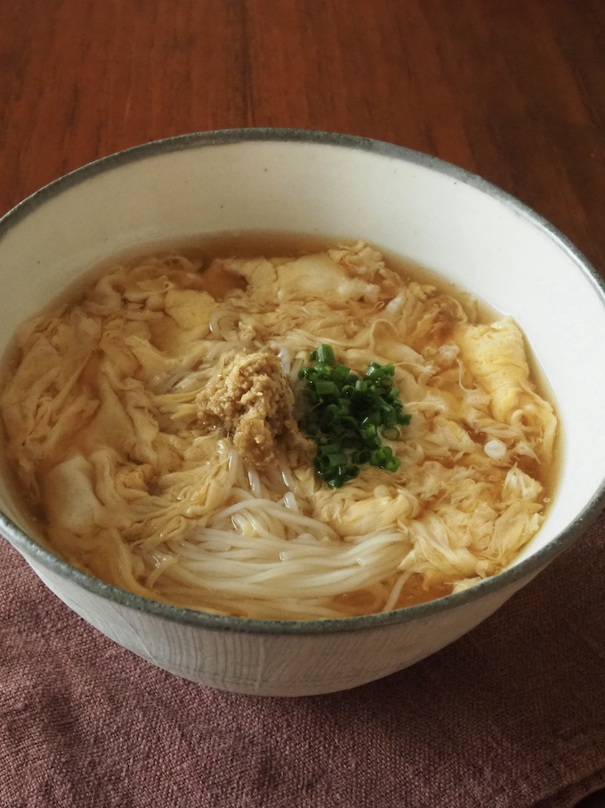 とろとろかき玉にゅうめんのしょうが風味