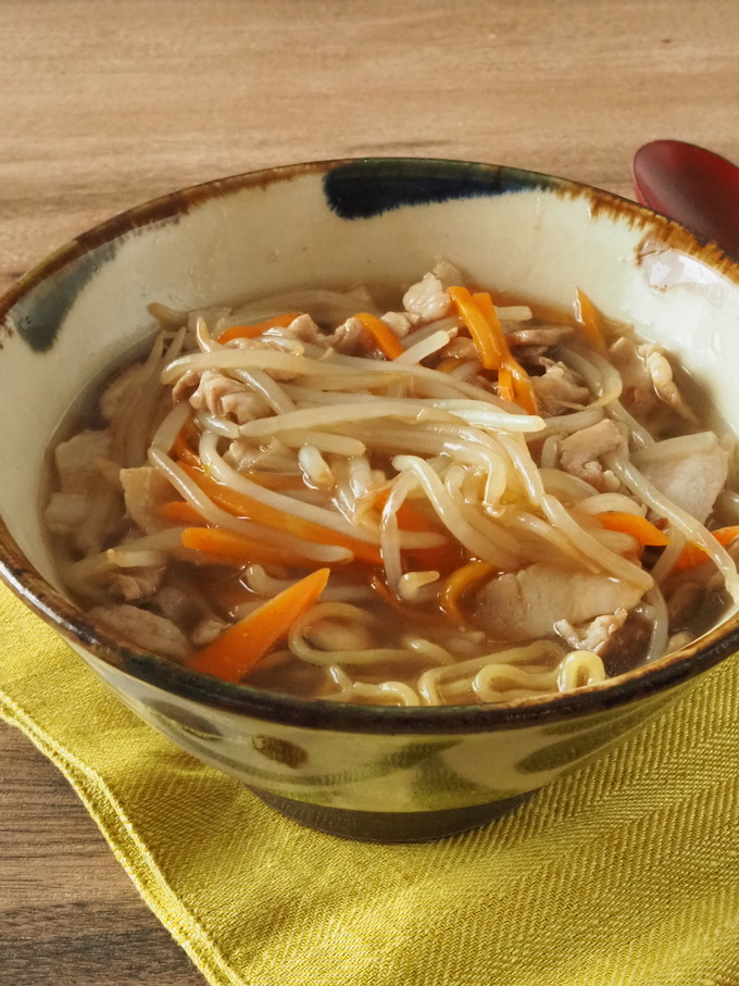 即席麺アレンジ☆もやしのあんかけラーメン