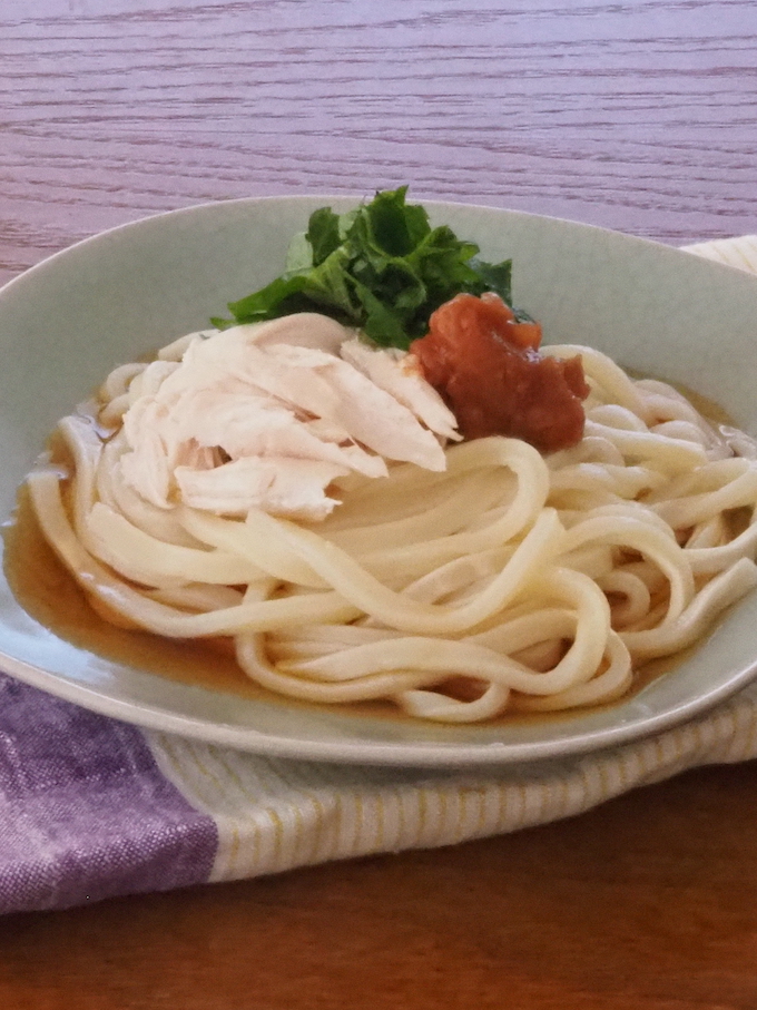 ささみと梅のぶっかけうどん