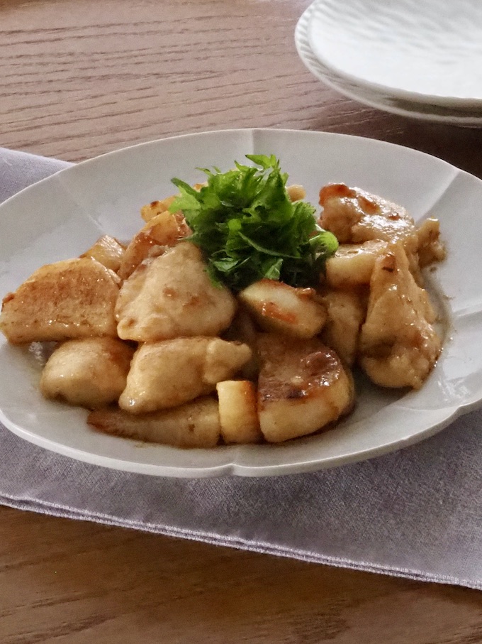 鶏肉と長芋の梅はちみつ照り焼き