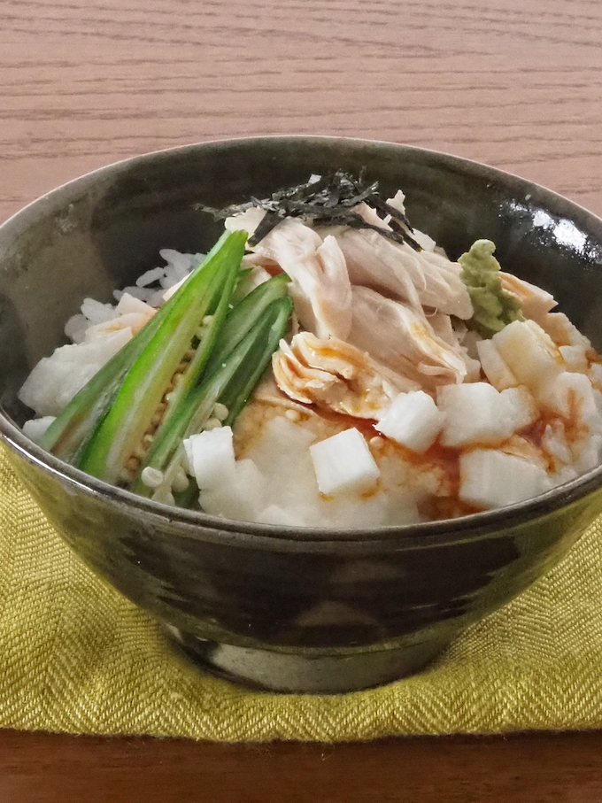 レンジで完成！ささみ入りねばねば丼