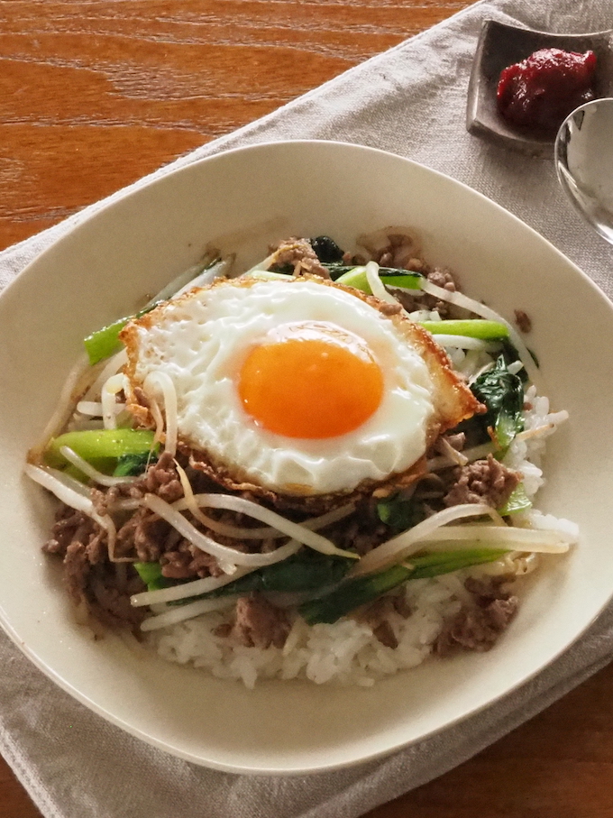 ぱぱっと炒めビビンバ丼