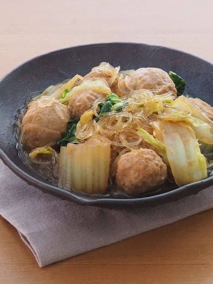 肉団子と白菜春雨の中華うま煮