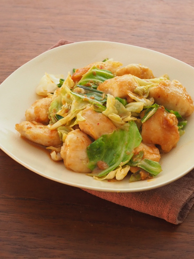 食べ応え◎鶏むねの回鍋肉風