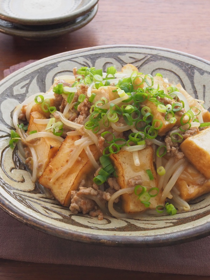 厚揚げとひき肉のだしあんかけ