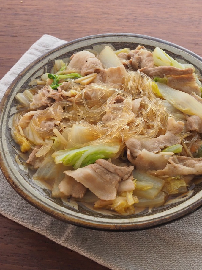 豚バラ白菜と春雨の時短煮